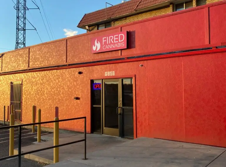 Image of Fired Cannabis Dispensary store exterior located in Denver, Colorado.